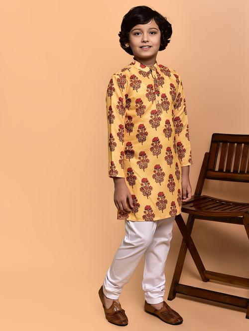boy printed long sleeves kurta pyjama set - 21785357 - Very Small Image - 1