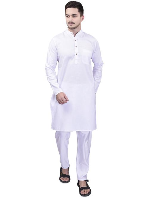 men solid mandarin neck kurta pyjama set - 21785413 - Very Small Image - 1