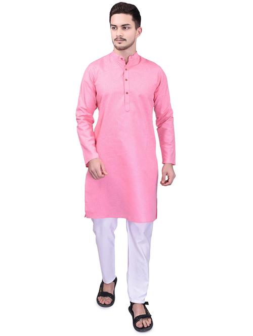 men solid mandarin neck kurta pyjama set - 21785414 - Very Small Image - 1