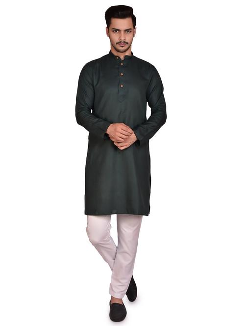 men solid mandarin neck kurta pyjama set - 21785417 - Very Small Image - 1