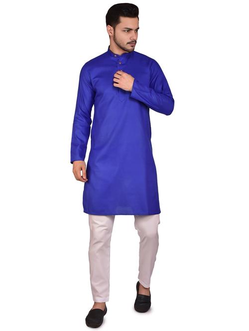 men solid mandarin neck kurta pyjama set - 21785420 - Very Small Image - 1