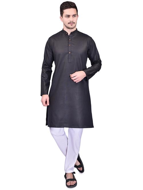 men solid mandarin neck kurta pyjama set - 21785441 - Very Small Image - 1