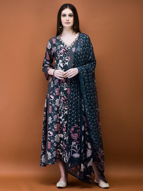 women three quarter sleeve kurta dupatta set - 21785494 - Very Small Image - 1