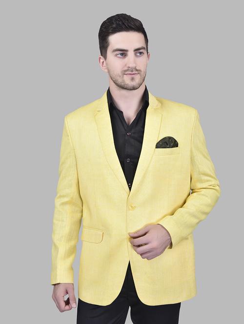 men solid lapel collar single breasted casual blazer - 21785910 - Very Small Image - 1