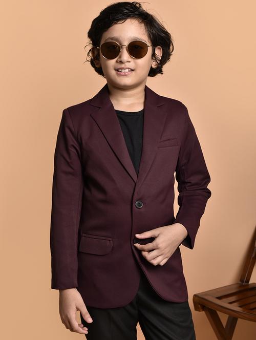 boys lapel collar single breasted casuak blazer - 21786224 - Very Small Image - 1