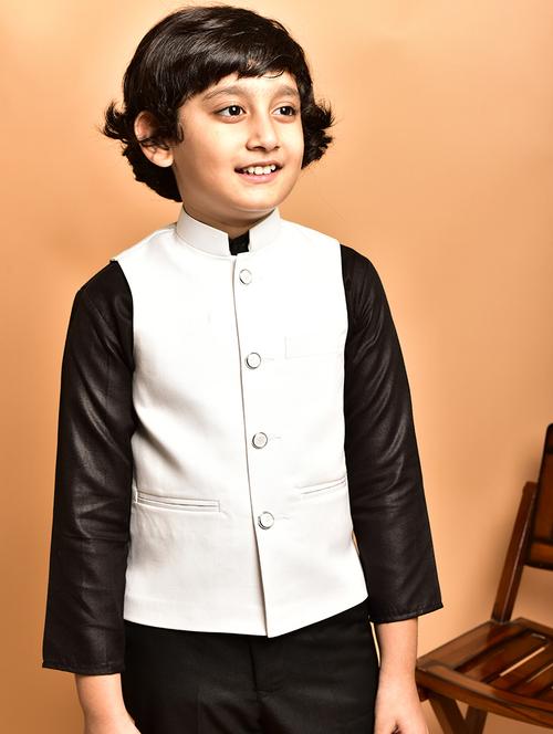 boys solid lapel collar single breasted casual blazer - 21786244 - Very Small Image - 1