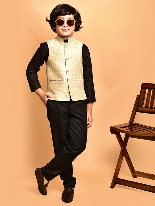 boys selg designed mandarin neck nehru jacket - 21786258 - Very Small Image - 1