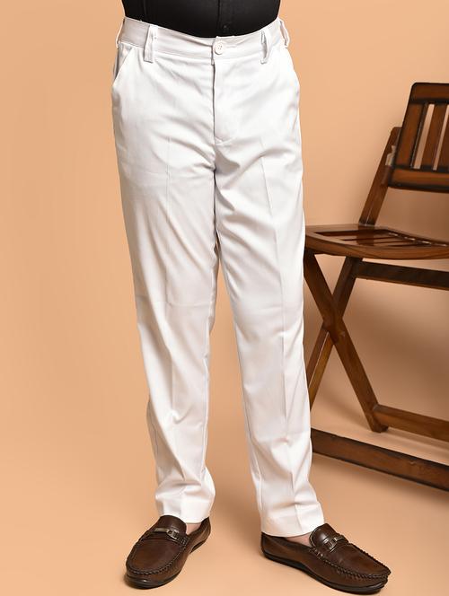 boys solid mid rise regular fit trouser  - 21786367 - Very Small Image - 1