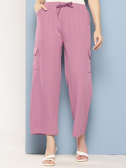 girls solid mid rise relaxed fit cargo - 21786402 - Very Small Image - 1