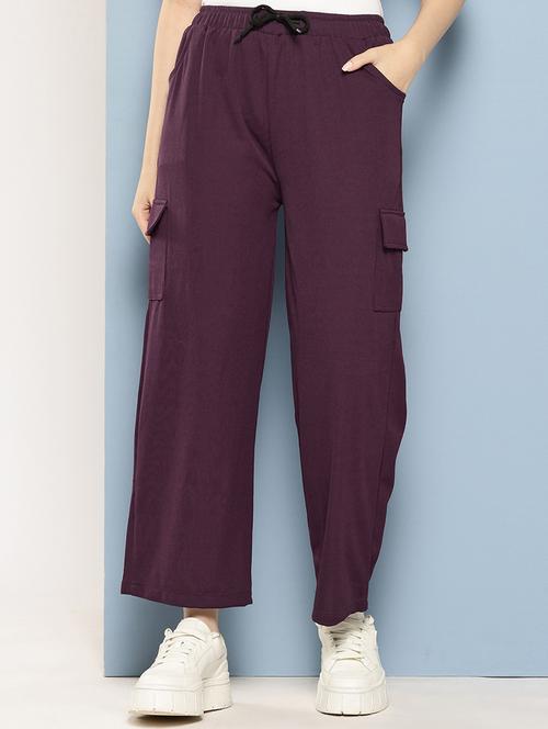 girls solid mid rise relaxed fit cargo - 21786404 - Very Small Image - 1