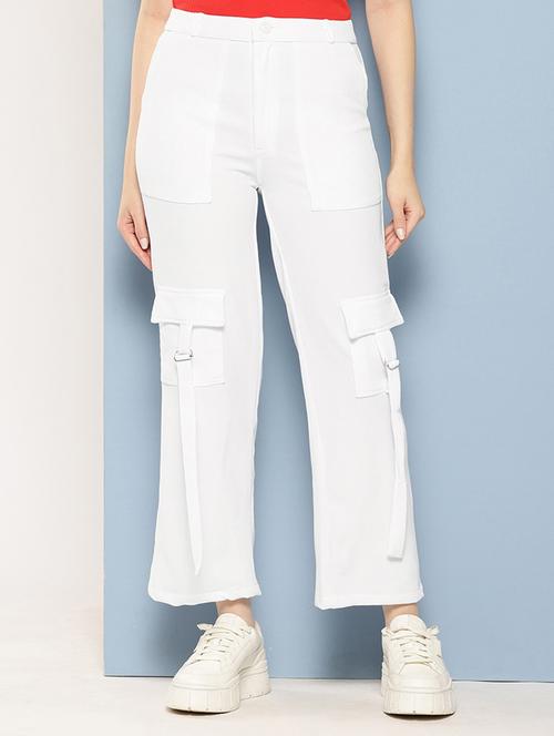 girls solid mid rise relaxed fit cargo - 21786408 - Very Small Image - 1