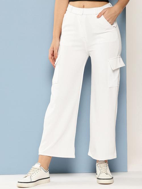 girls solid mid rise relaxed fit cargo - 21786411 - Very Small Image - 1