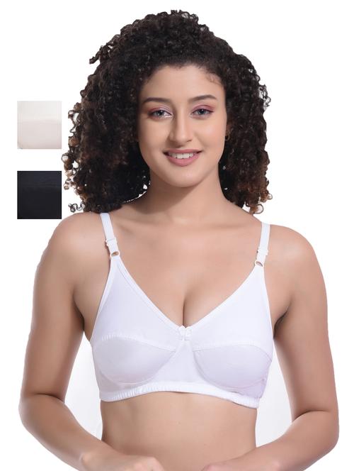 Women Pack Of 3 Solid Non Padded Regular Bra - 21786638 - Very Small Image - 1
