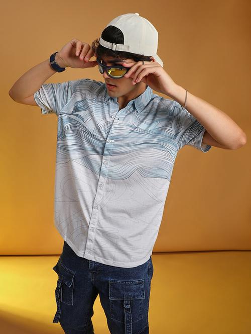 men printed short sleeve regular fit casual shirt - 21786986 - Very Small Image - 1