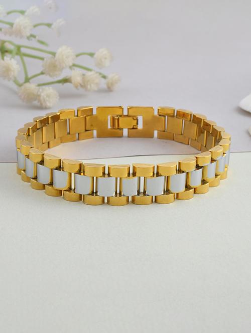 men gold brass bracelet - 21787374 - Very Small Image - 1
