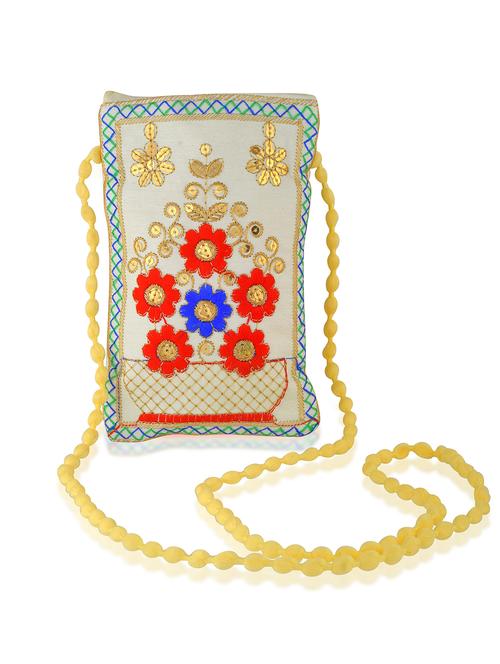 women off white embroidered sling bag - 21788837 - Very Small Image - 1