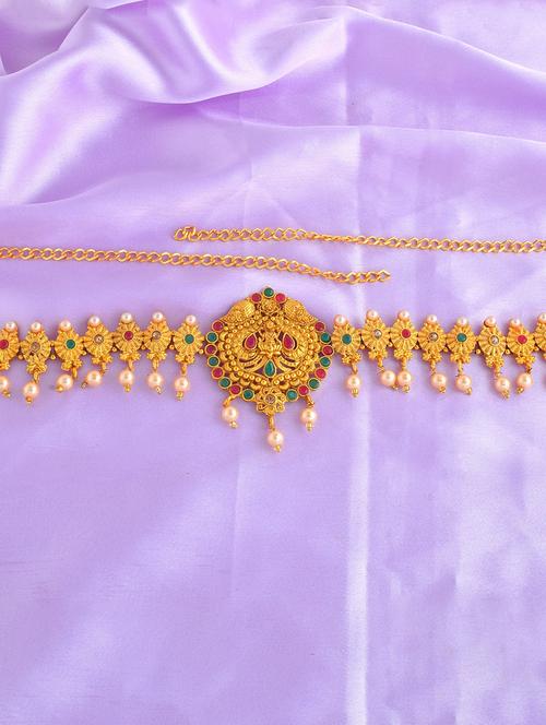 brass gold women waistbelt traditional kamarbandh ethnic - 21788853 - Very Small Image - 1