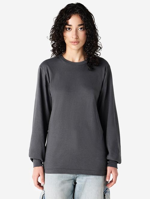 women grey solid long sleeve oversized t-shirt - 21789214 - Very Small Image - 1