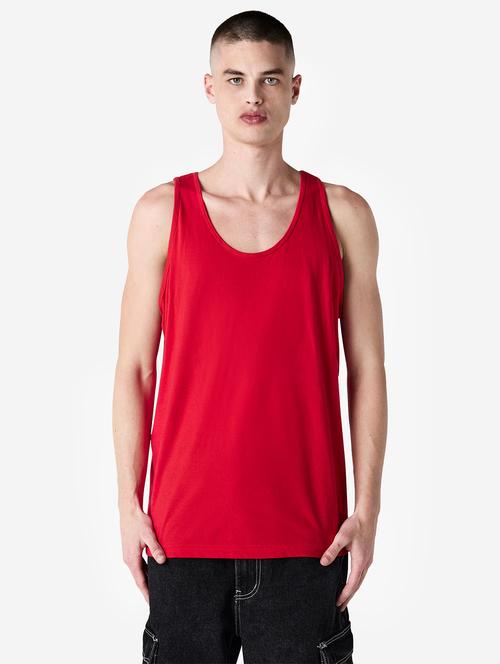 men red solid sleeveless vest - 21789225 - Very Small Image - 1