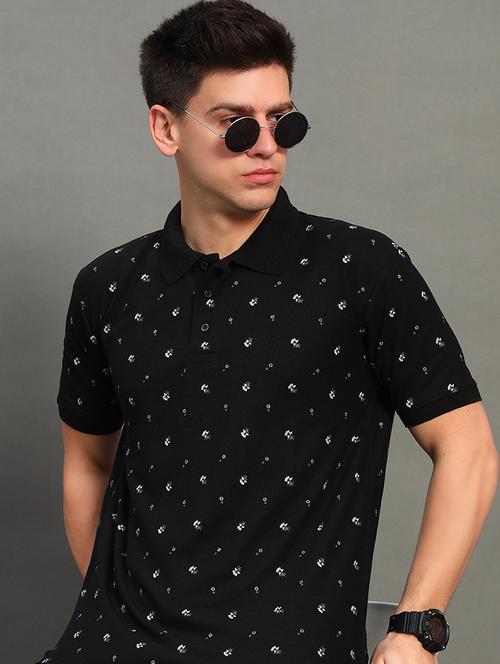 men printed short sleeve polo t-shirt - 21789601 - Very Small Image - 1