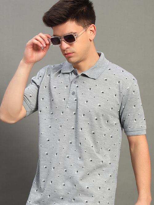 men printed short sleeve polo t-shirt - 21789602 - Very Small Image - 1