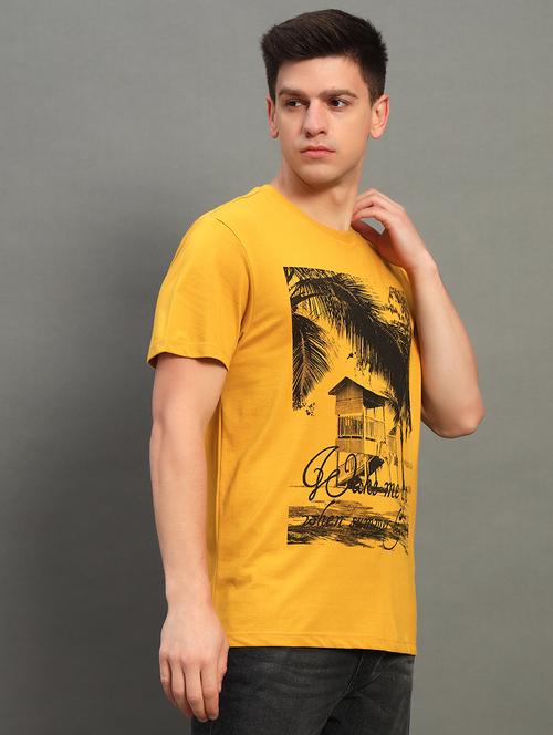 men front print short sleeve regualr fit t-shirt - 21789606 - Very Small Image - 1