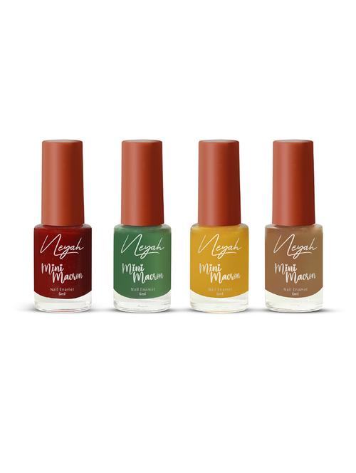 4pcs mini macron nail polish- 6 ml- 124 ruby- 162 sapin- 164 honey- 142 russet - 21789832 - Very Small Image - 1