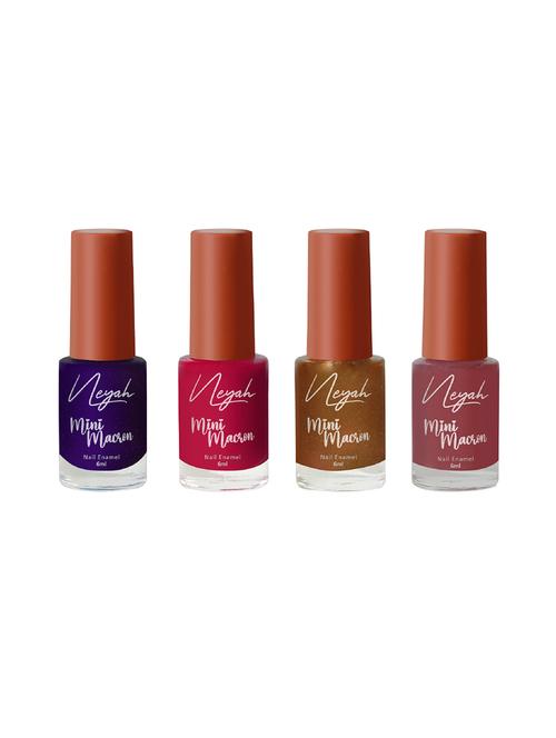 4pcs mini macron nail polish- 6 ml- 151 indigo- 111 venus- 185 sable- 145 umber - 21789837 - Very Small Image - 1