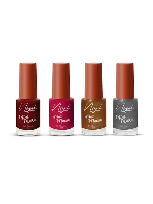 4pcs mini macron nail polish- 6 ml- 122 strawberry-111 venus- 165 sienna - 175 goose - 21789839 - Very Small Image - 1