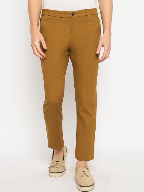 men solid mid rise casual chinos - 21790955 - Very Small Image - 1