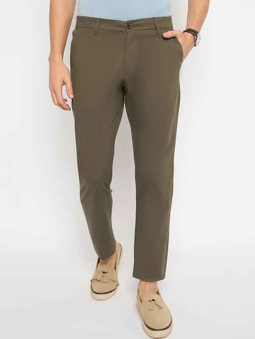 men solid mid rise casual chinos - 21790970 - Very Small Image - 1