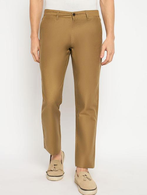 men solid mid rise casual chinos - 21790972 - Very Small Image - 1