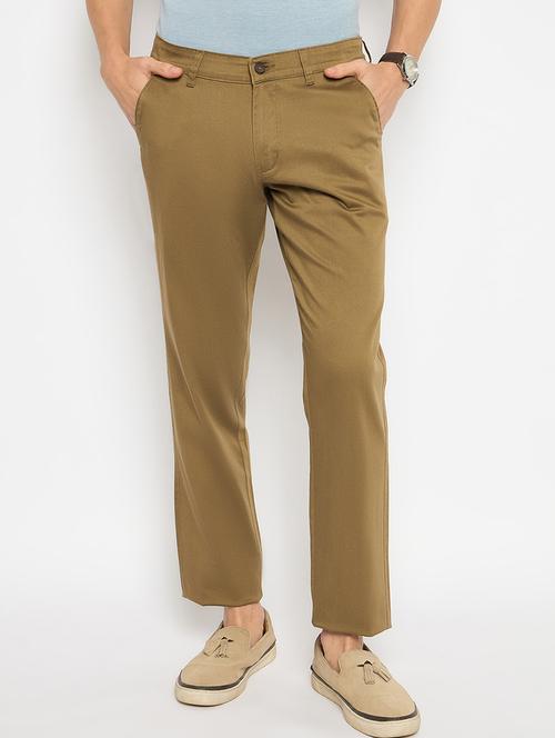men solid mid rise casual chinos - 21790977 - Very Small Image - 1