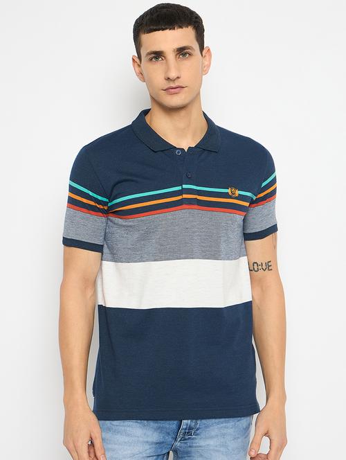 men color blocked short sleeves polo t-shirt - 21791008 - Very Small Image - 1
