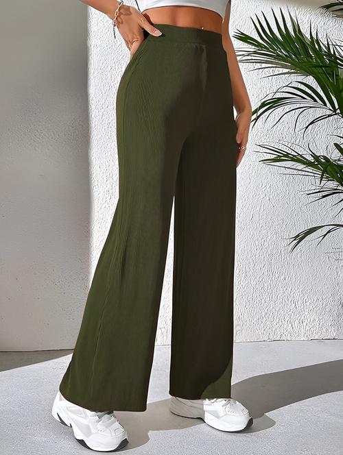 women solid high rise bootcut trouser - 21791323 - Very Small Image - 1