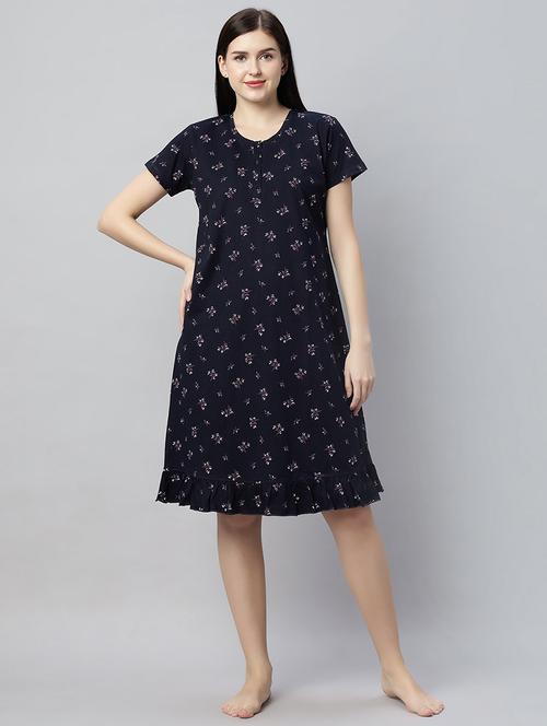 women printed short sleeves sleepshirt - 21791403 - Very Small Image - 1