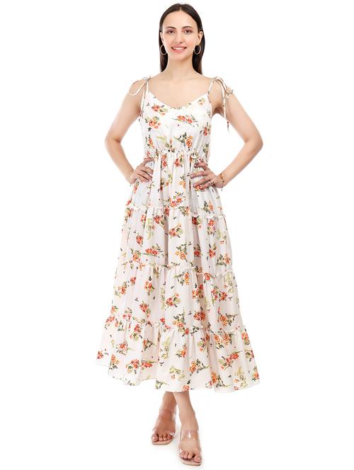 women floral print shoulder strap fit & flare dress - 21791430 - Very Small Image - 1