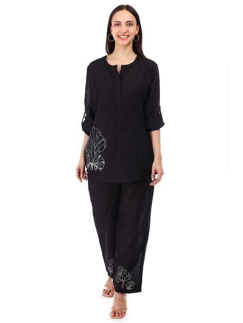 women embroidered roll up sleeves ethnic co-ord set - 21791433 - Very Small Image - 1