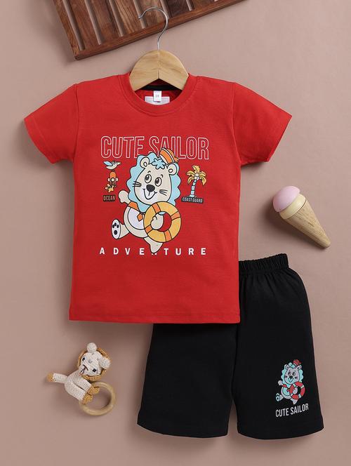 kids printed short and t-shirt set - 21791456 - Very Small Image - 1