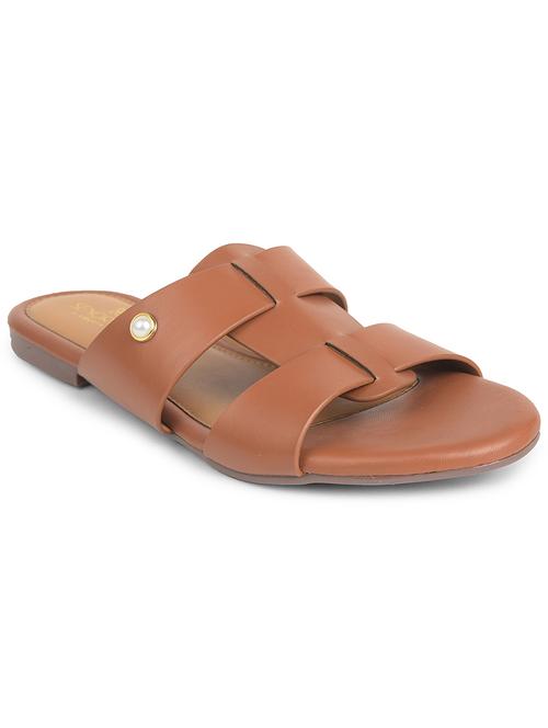 women tan slip on sandal - 21794028 - Very Small Image - 1