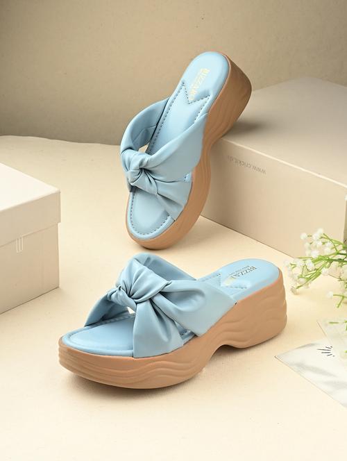 women blue slip on wedge - 21794256 - Very Small Image - 1