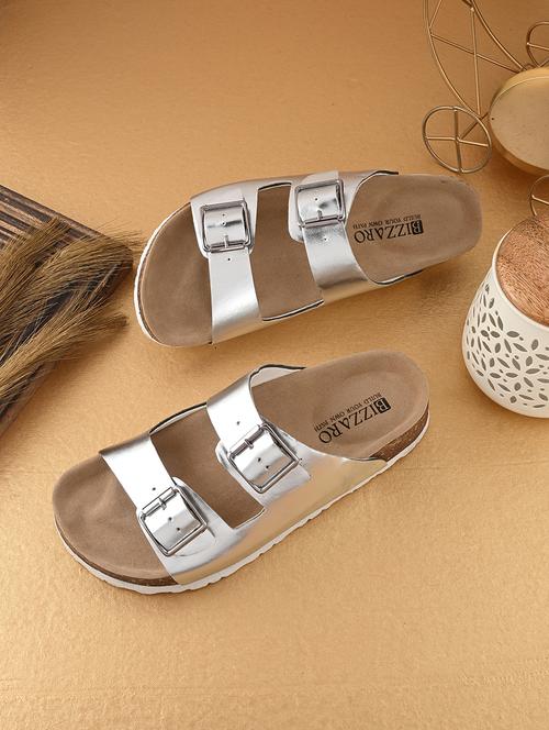 women silver slip on sandal - 21794263 - Very Small Image - 1