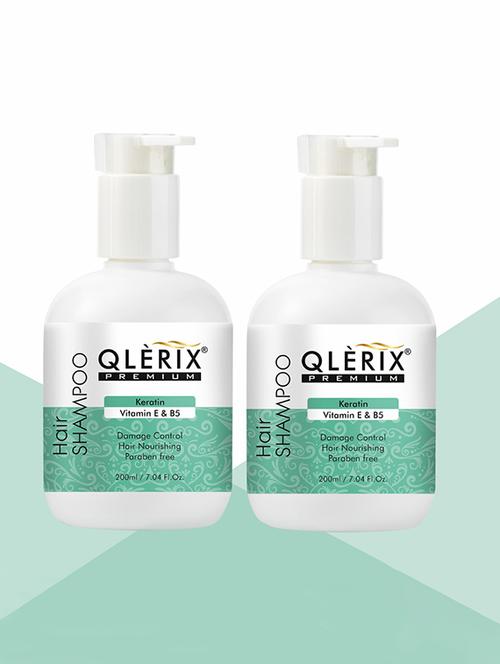qlerix premium keratin with vitamin e & b5 hair shampoo pack of 2 - 21794576 - Very Small Image - 1