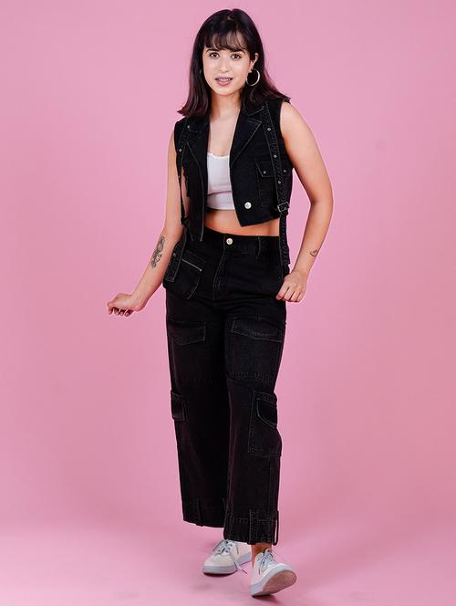 women denim jacket and trouser co-ord set - 21794582 - Very Small Image - 1