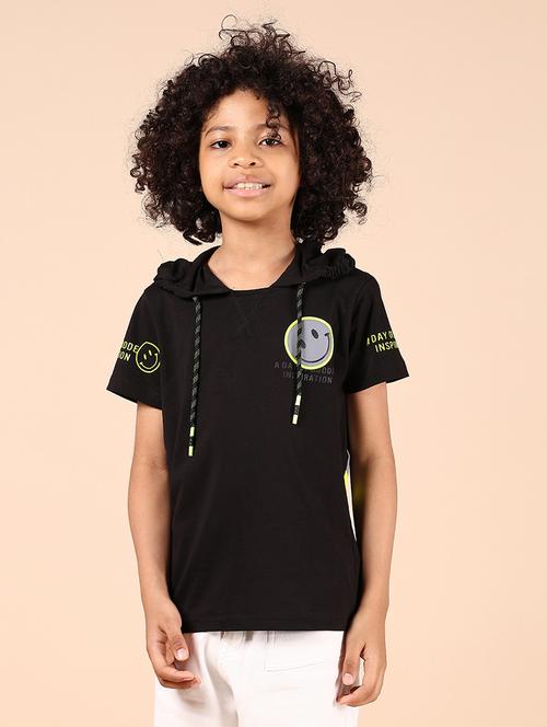 boys printed short sleeve regular fit hooded t-shirt - 21794775 - Very Small Image - 1