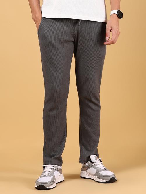 men grey solid mid rise full length track pant - 21794838 - Very Small Image - 1