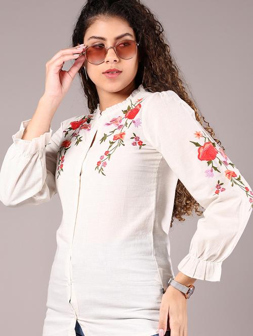 women white floral printed long sleeve top - 21795055 - Very Small Image - 1