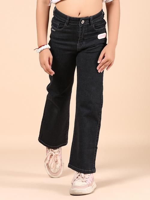girls solid mid rise wide leg jean - 21795940 - Very Small Image - 1