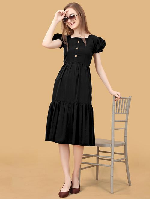 women puff sleeves tiered dress - 21796740 - Very Small Image - 1