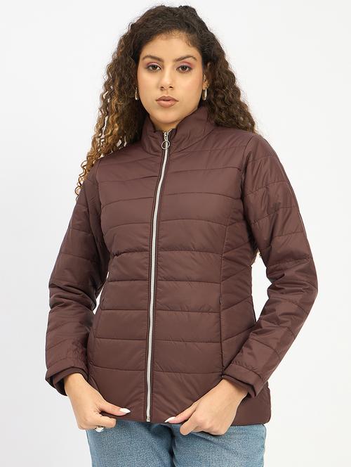 women stand collar long sleeves puffer jacket - 21797028 - Very Small Image - 1